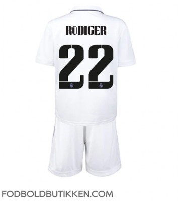 Real Madrid Antonio Rudiger #22 Hjemmebanetrøje Børn 2022-23 Kortærmet (+ Korte bukser)
